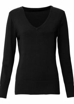 bonprix Strickmode|Pullover & Strickjacken^Feinstrickpullover schwarz