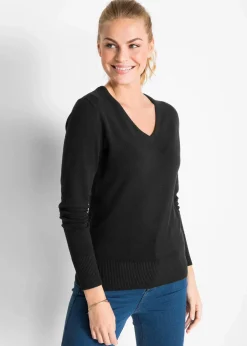 bonprix Strickmode|Pullover & Strickjacken^Feinstrickpullover schwarz