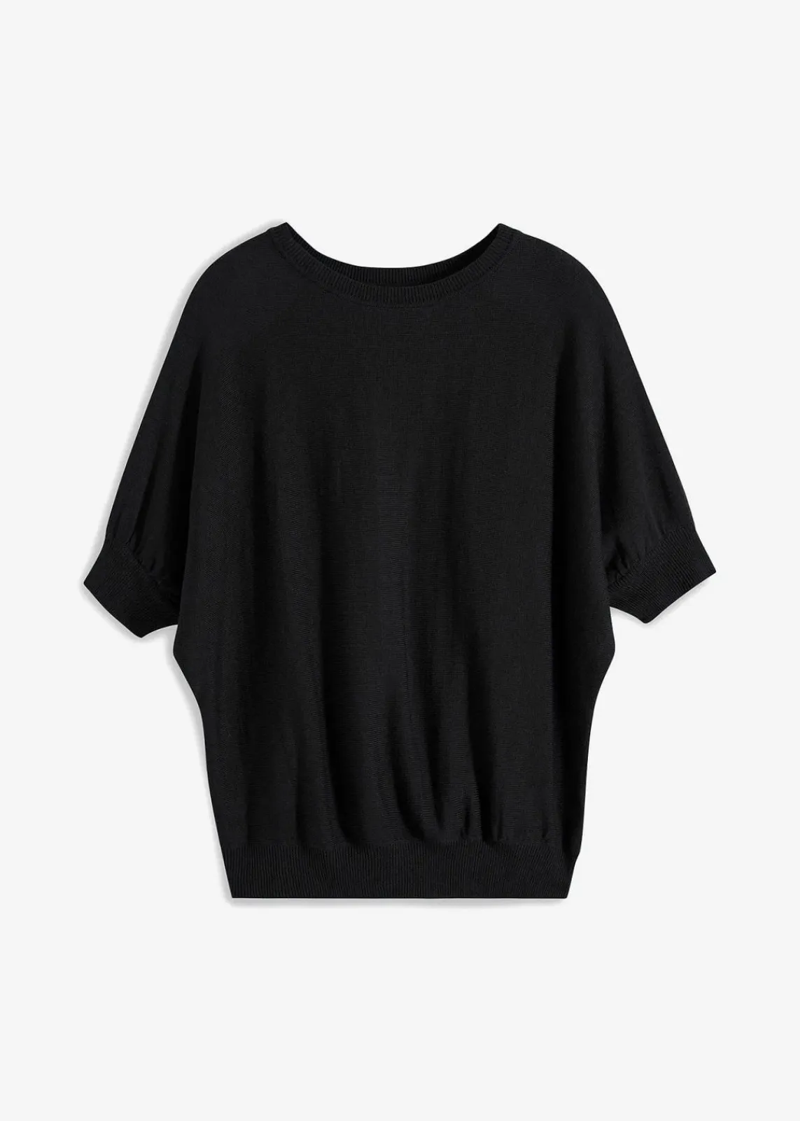 bonprix Bekleidung·Umstandsmode|Strickmode^Feinstrickpullover aus Baumwoll-Mix schwarz