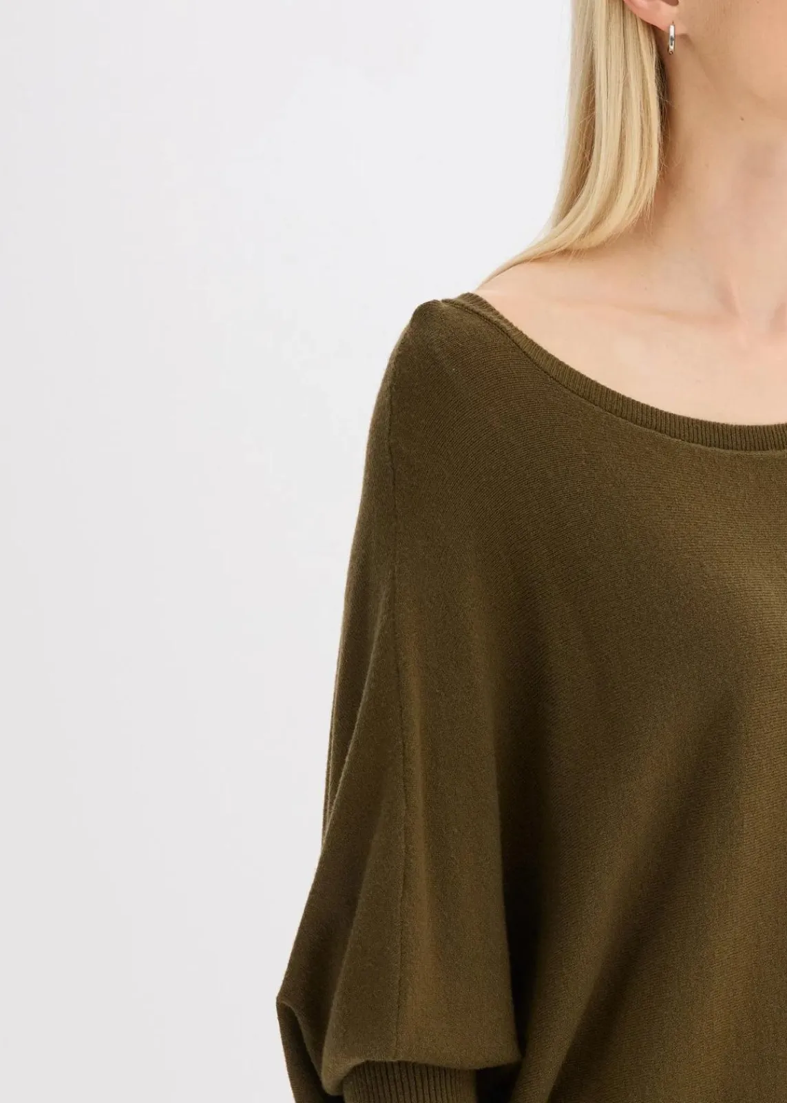 bonprix Bekleidung·Umstandsmode|Bekleidung·Jeans^Feinstrickpullover aus feinem Viskose-Mix erdoliv