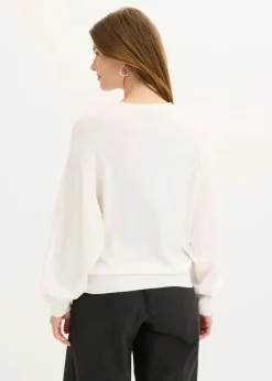 bonprix Bekleidung·Umstandsmode|Bekleidung·Jeans^Feinstrickpullover aus fließendem Viskose-Mix wollweiß