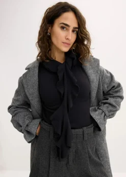 bonprix Bekleidung·Umstandsmode|Strickmode^Feinstrickpullover aus fließendem Viskose-Mix schwarz