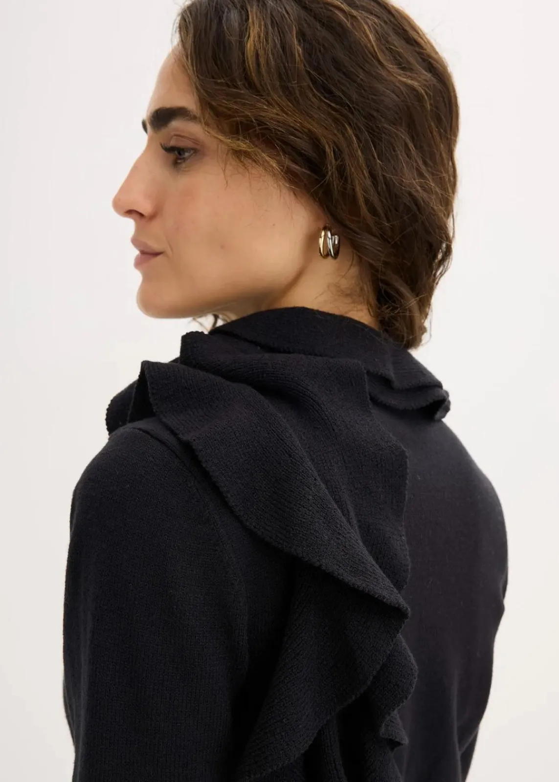 bonprix Bekleidung·Umstandsmode|Strickmode^Feinstrickpullover aus fließendem Viskose-Mix schwarz