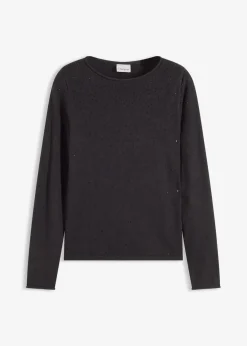 bonprix Bekleidung·Umstandsmode|Bekleidung·Jeans^Feinstrickpullover aus fließendem Viskose-Mix schwarz