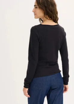 bonprix Bekleidung·Umstandsmode|Bekleidung·Jeans^Feinstrickpullover aus fließendem Viskose-Mix schwarz