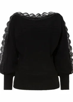 bonprix Strickmode|Pullover & Strickjacken^Feinstrickpullover aus fließendem Viskose-Mix schwarz