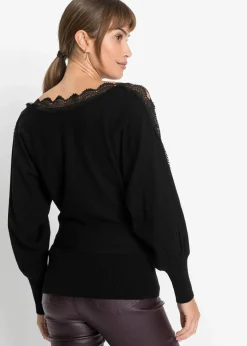 bonprix Strickmode|Pullover & Strickjacken^Feinstrickpullover aus fließendem Viskose-Mix schwarz