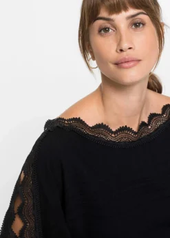 bonprix Strickmode|Pullover & Strickjacken^Feinstrickpullover aus fließendem Viskose-Mix schwarz