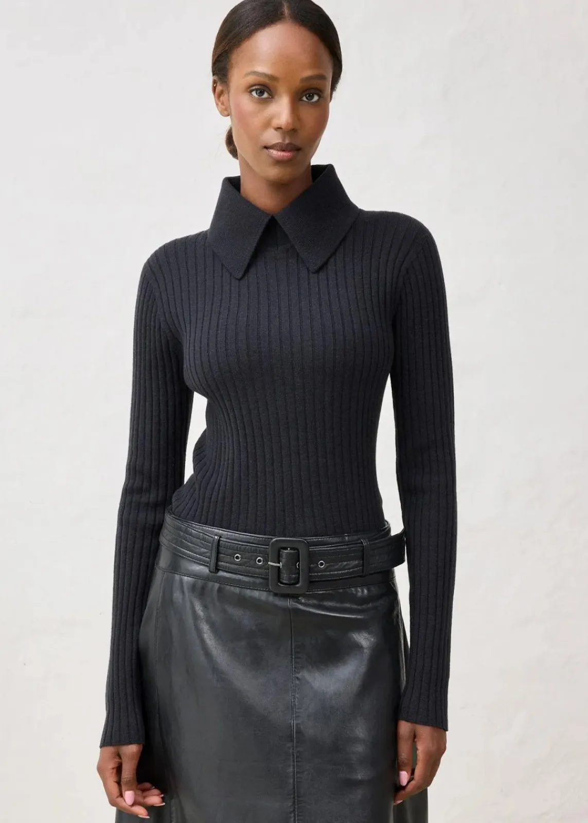 bonprix Pullover & Strickjacken|Strickmode^Feinstrickpullover aus Merinowolle schwarz