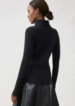 bonprix Pullover & Strickjacken|Strickmode^Feinstrickpullover aus Merinowolle schwarz