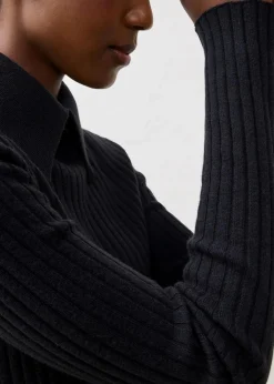 bonprix Pullover & Strickjacken|Strickmode^Feinstrickpullover aus Merinowolle schwarz