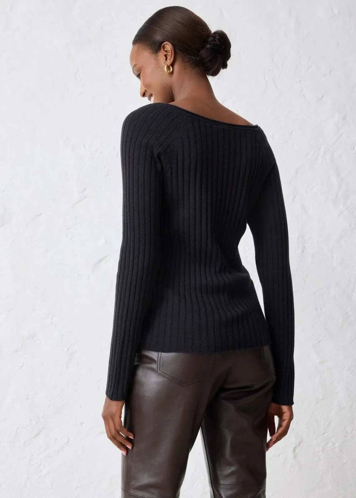 bonprix Pullover & Strickjacken|Strickmode^Feinstrickpullover aus Merinowolle schwarz
