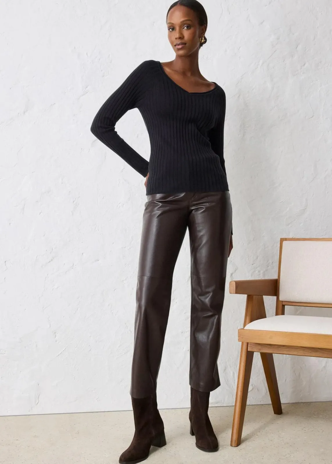 bonprix Pullover & Strickjacken|Strickmode^Feinstrickpullover aus Merinowolle schwarz