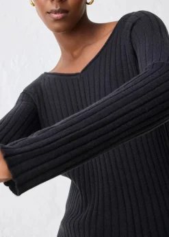 bonprix Pullover & Strickjacken|Strickmode^Feinstrickpullover aus Merinowolle schwarz