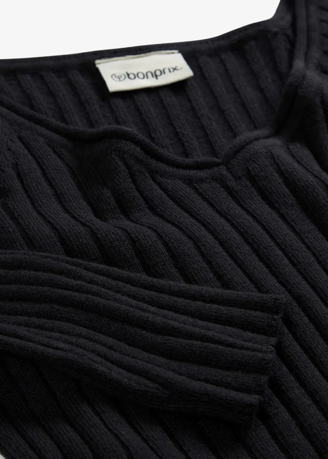 bonprix Pullover & Strickjacken|Strickmode^Feinstrickpullover aus Merinowolle schwarz