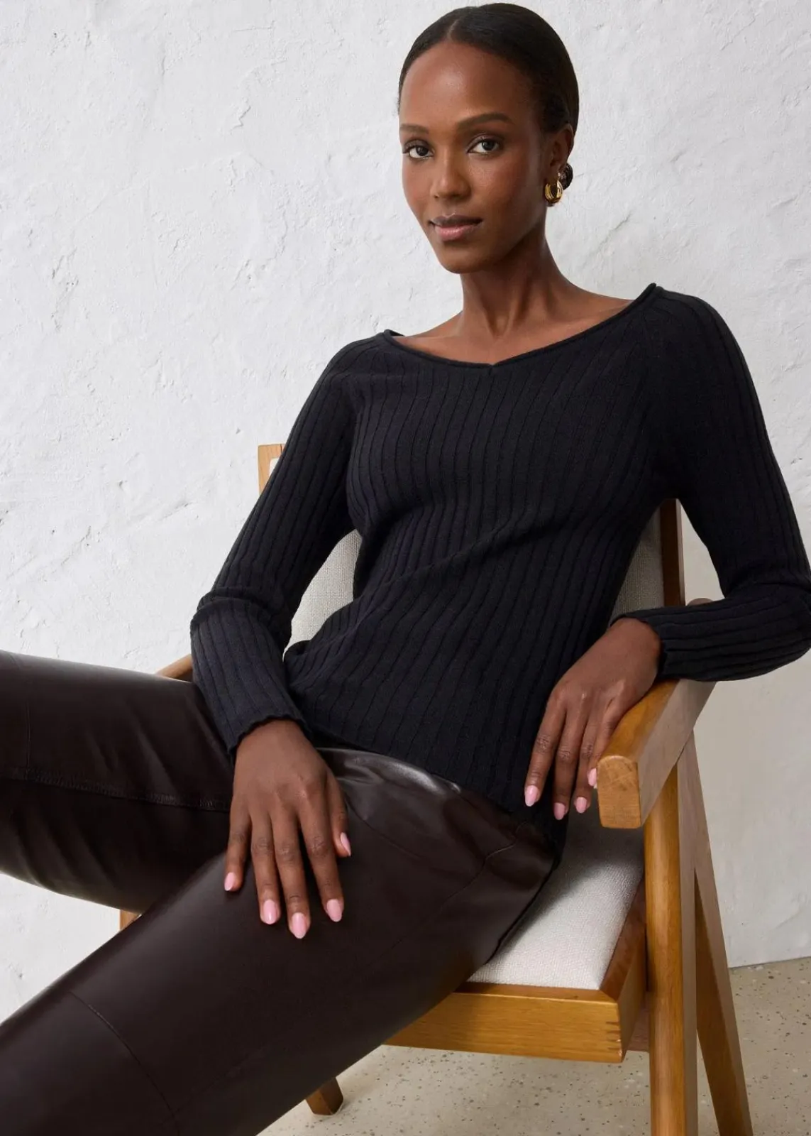 bonprix Pullover & Strickjacken|Strickmode^Feinstrickpullover aus Merinowolle schwarz