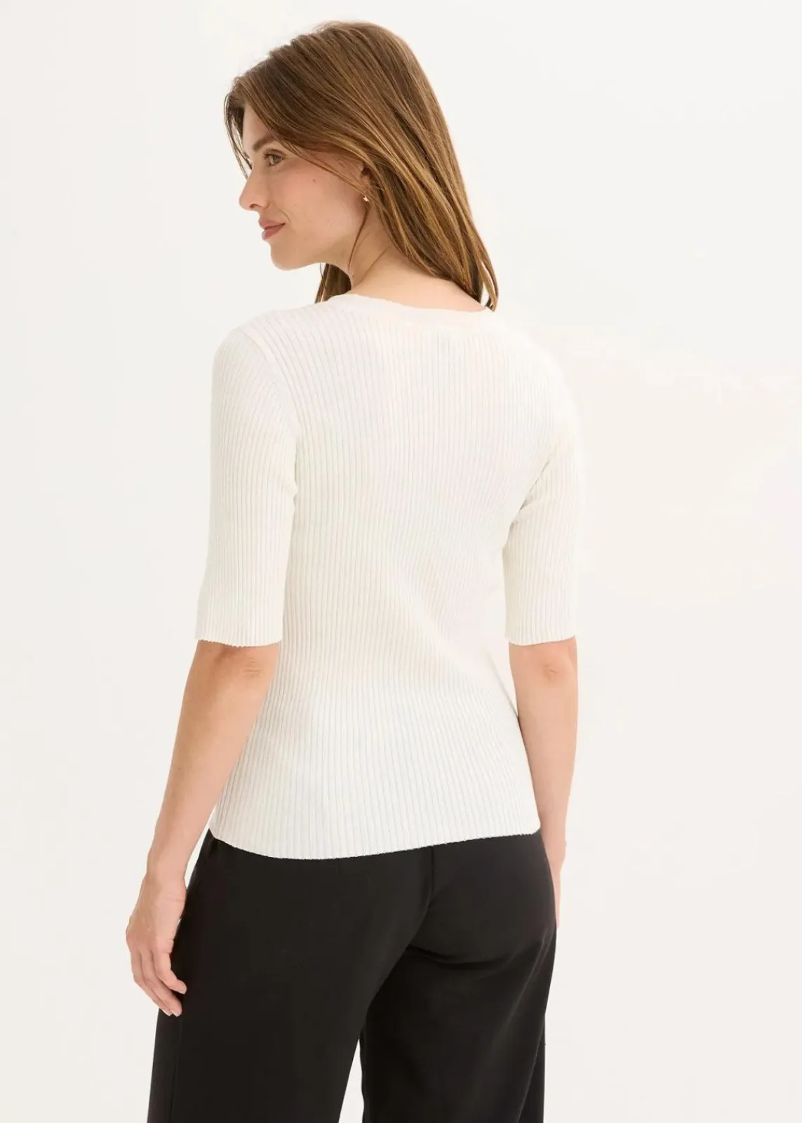 bonprix Bekleidung·Umstandsmode|Bekleidung·Jeans^Feinstrickpullover aus softem Viskose-Mix wollweiß