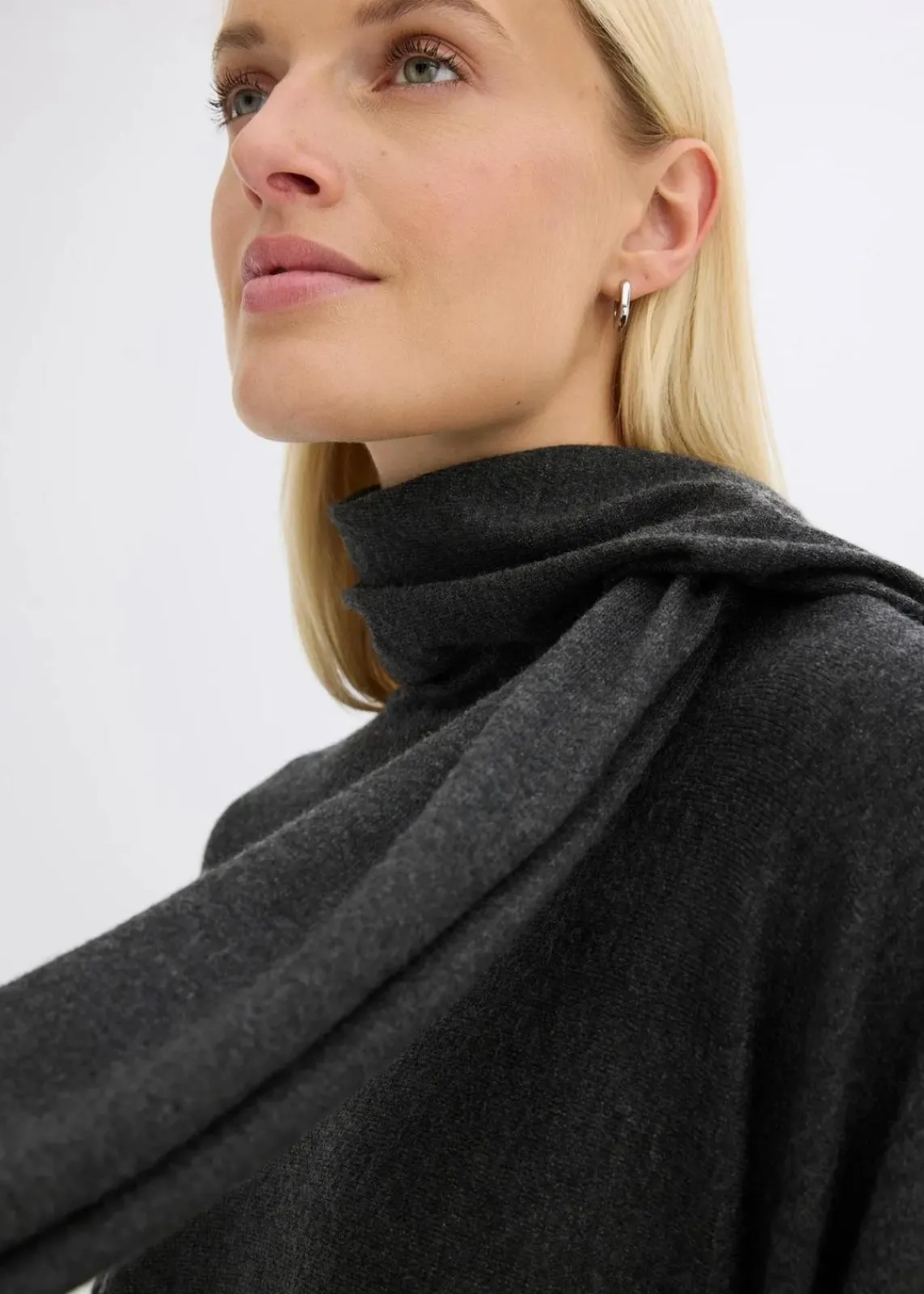 bonprix Bekleidung·Umstandsmode|Bekleidung·Jeans^Feinstrickpullover aus softem Viskose-Mix anthrazit meliert