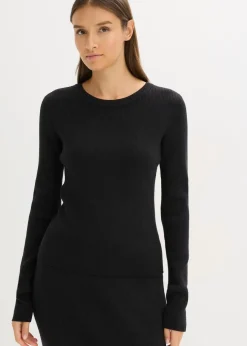 bonprix Bekleidung·Umstandsmode|Bekleidung·Jeans^Feinstrickpullover aus softem Viskose-Mix schwarz