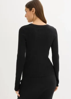 bonprix Bekleidung·Umstandsmode|Bekleidung·Jeans^Feinstrickpullover aus softem Viskose-Mix schwarz