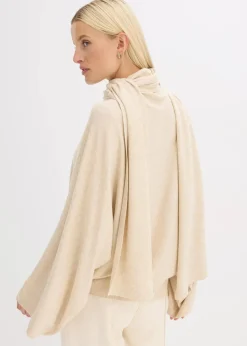 bonprix Pullover & Strickjacken|Strickmode^Feinstrickpullover aus softem Viskose-Mix kieselbeige meliert