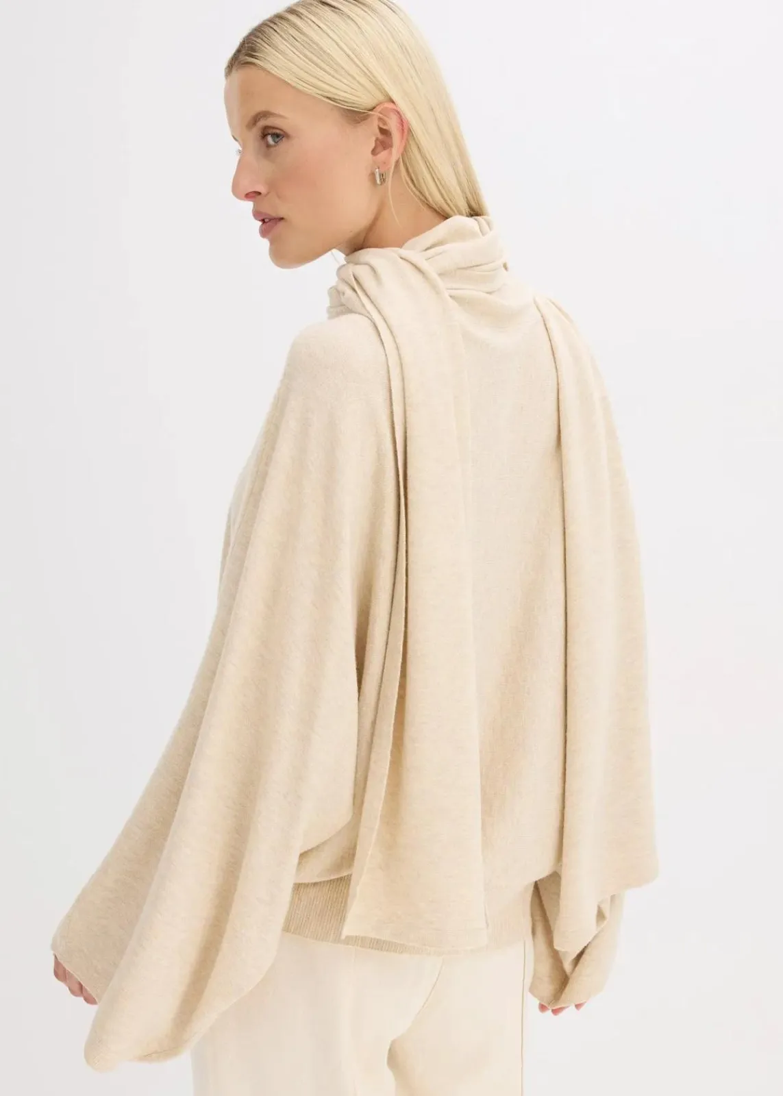 bonprix Pullover & Strickjacken|Strickmode^Feinstrickpullover aus softem Viskose-Mix kieselbeige meliert