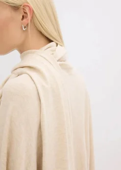bonprix Pullover & Strickjacken|Strickmode^Feinstrickpullover aus softem Viskose-Mix kieselbeige meliert
