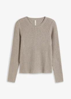 bonprix Bekleidung·Umstandsmode|Bekleidung·Jeans^Feinstrickpullover aus softem Viskose-Mix silber/naturstein