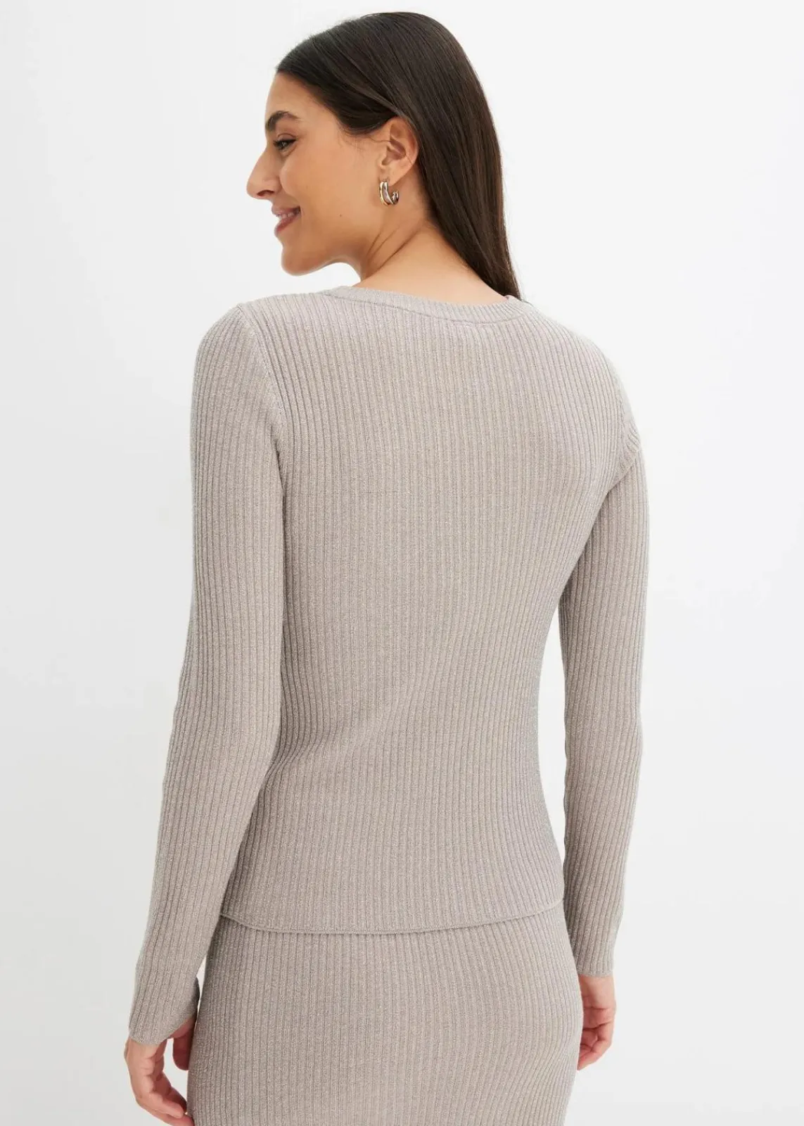 bonprix Bekleidung·Umstandsmode|Bekleidung·Jeans^Feinstrickpullover aus softem Viskose-Mix silber/naturstein