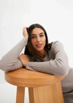 bonprix Bekleidung·Umstandsmode|Bekleidung·Jeans^Feinstrickpullover aus softem Viskose-Mix silber/naturstein
