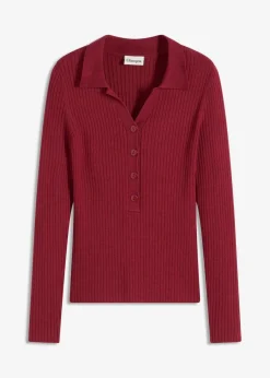 bonprix Bekleidung·Umstandsmode|Strickmode^Feinstrickpullover aus softem Viskose-Mix pflaumenrot