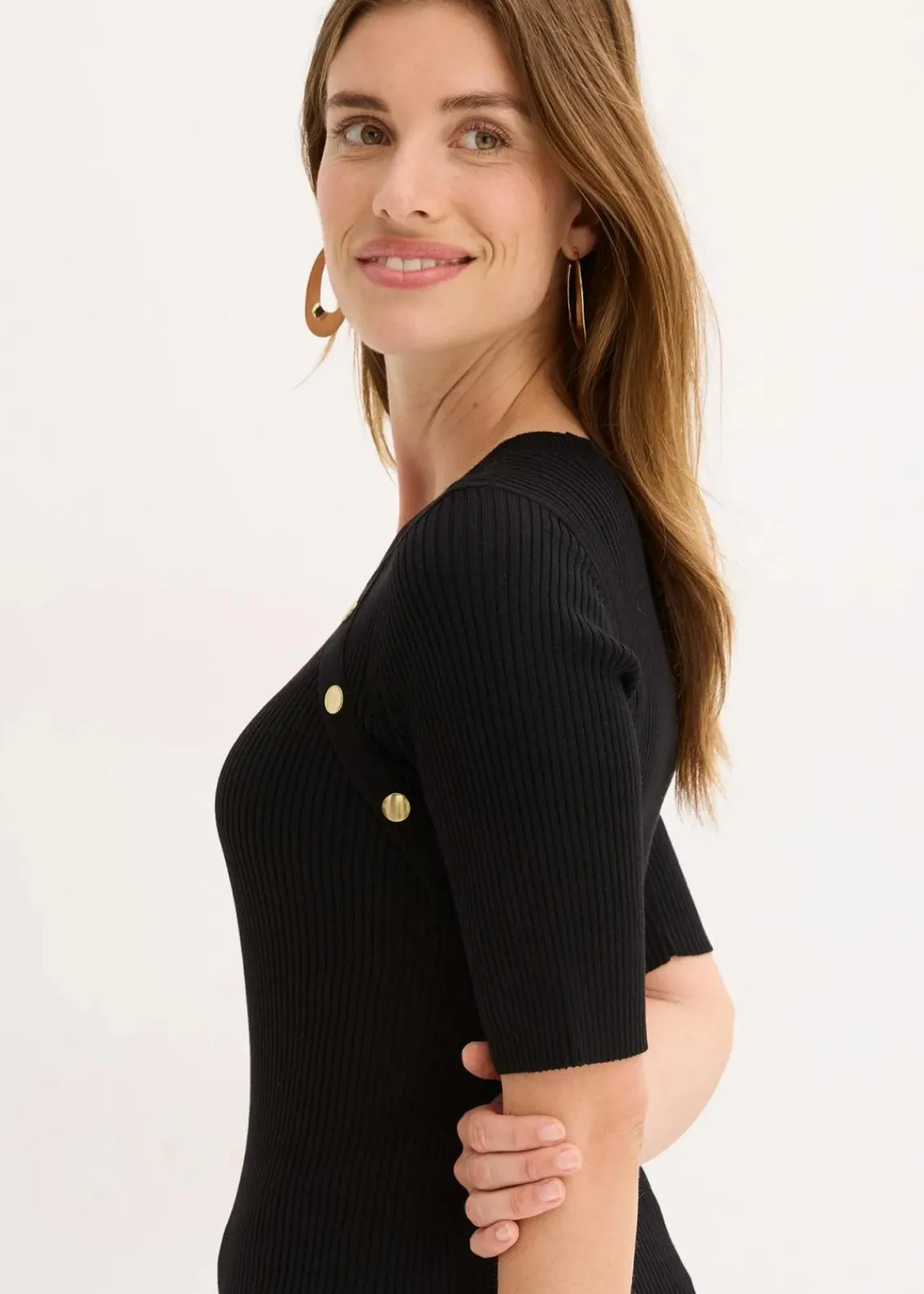 bonprix Bekleidung·Umstandsmode|Bekleidung·Jeans^Feinstrickpullover aus softem Viskose-Mix schwarz