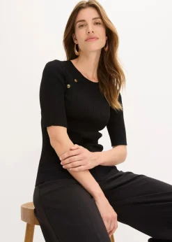 bonprix Bekleidung·Umstandsmode|Bekleidung·Jeans^Feinstrickpullover aus softem Viskose-Mix schwarz