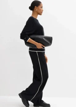 bonprix Bekleidung·Umstandsmode|Bekleidung·Jeans^Feinstrickpullover aus Viskose-Mix schwarz/wollweiß