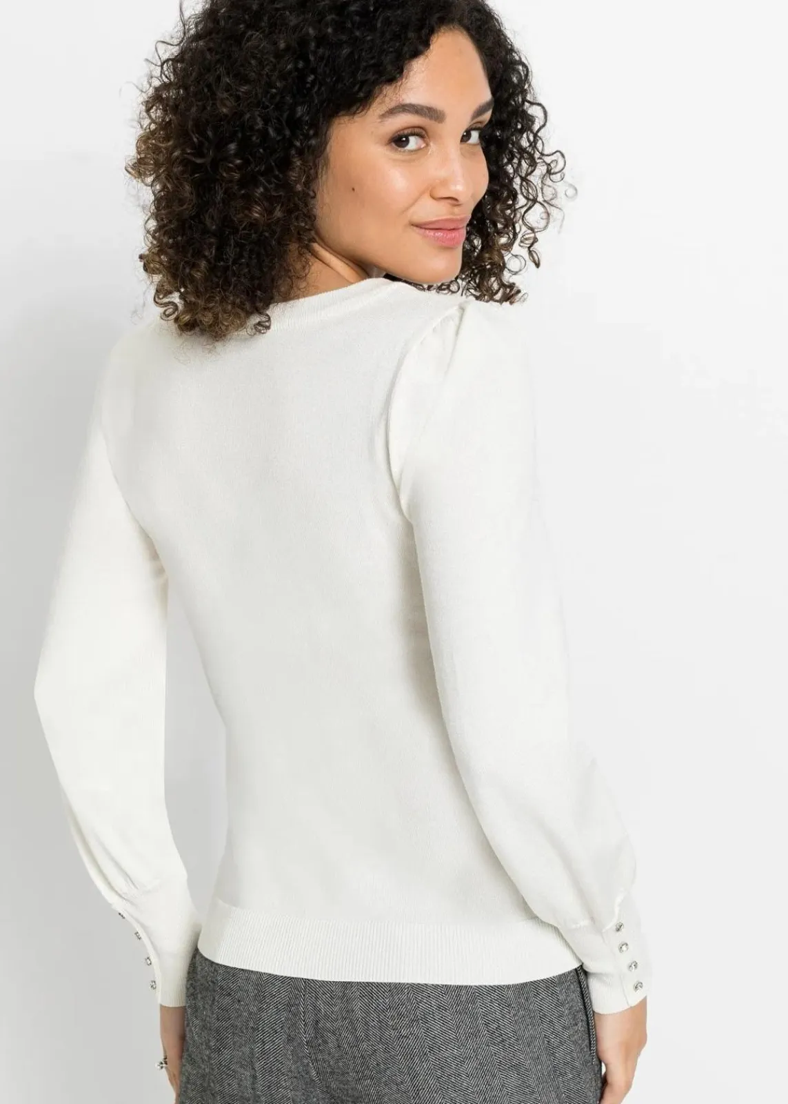 bonprix Bekleidung·Umstandsmode|Pullover & Strickjacken^Feinstrickpullover aus Viskose-Mix wollweiß