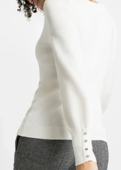 bonprix Bekleidung·Umstandsmode|Pullover & Strickjacken^Feinstrickpullover aus Viskose-Mix wollweiß