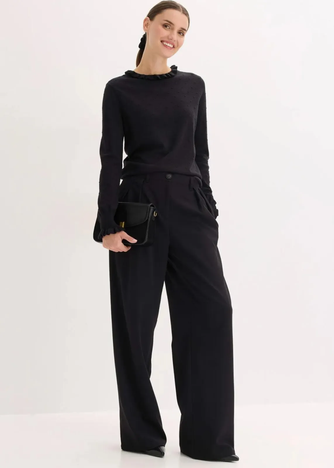 bonprix Bekleidung·Umstandsmode|Nachhaltigere Materialien^Feinstrickpullover aus Viskose-Mix schwarz