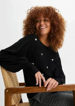 bonprix Bekleidung·Umstandsmode|Bekleidung·Jeans^Feinstrickpullover aus Viskose-Mix schwarz