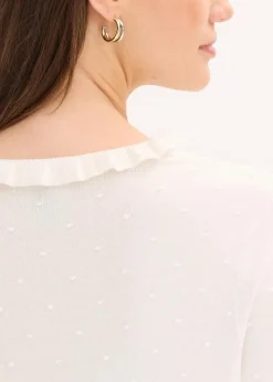 bonprix Pullover & Strickjacken|Strickmode^Feinstrickpullover aus Viskose-Mix wollweiß