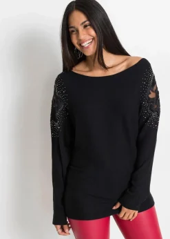 bonprix Bekleidung·Umstandsmode|Bekleidung·Jeans^Feinstrickpullover aus Viskose-Mix schwarz