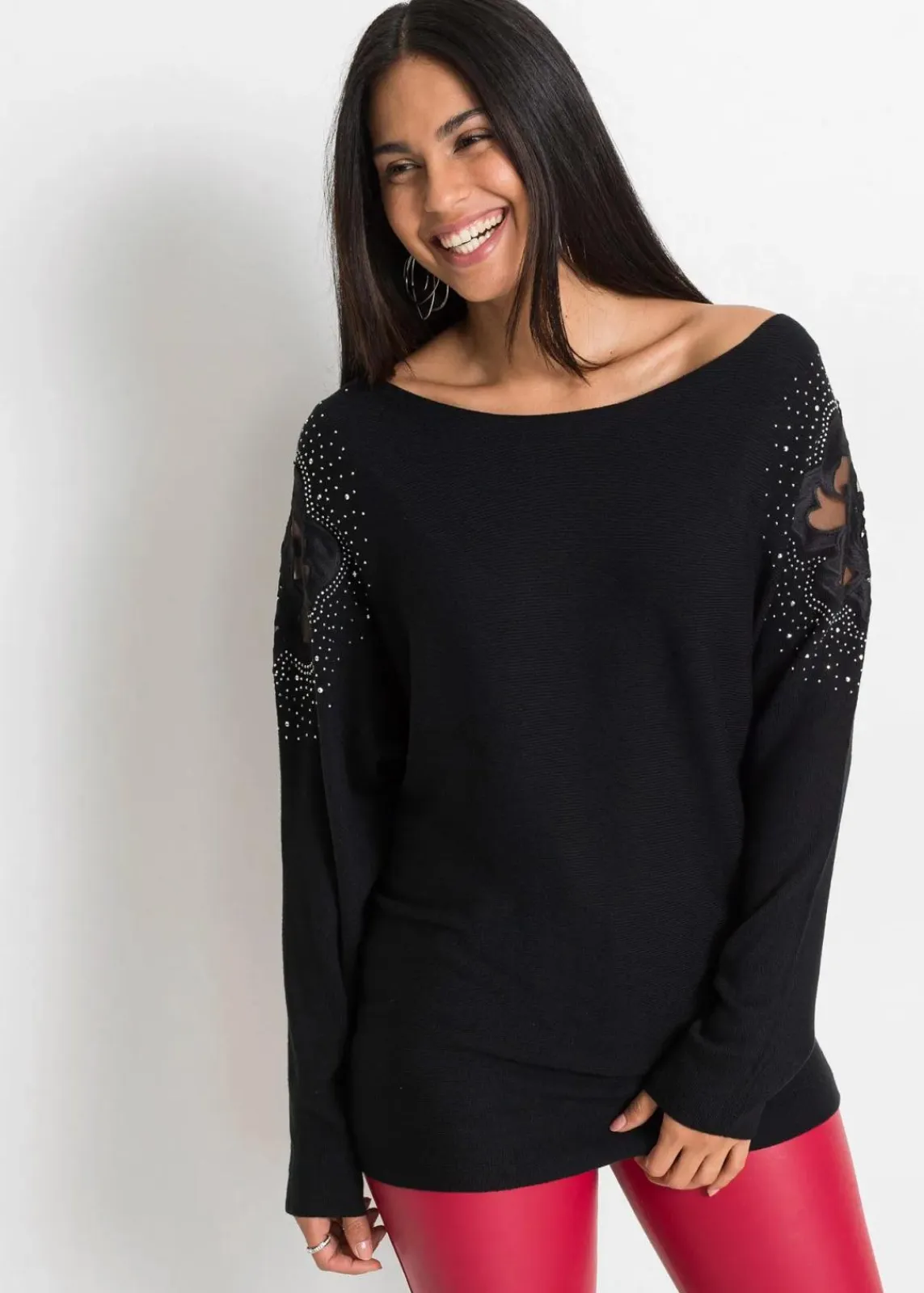bonprix Bekleidung·Umstandsmode|Bekleidung·Jeans^Feinstrickpullover aus Viskose-Mix schwarz