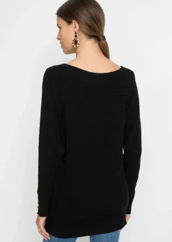 bonprix Bekleidung·Umstandsmode|Bekleidung·Jeans^Feinstrickpullover aus Viskose-Mix schwarz