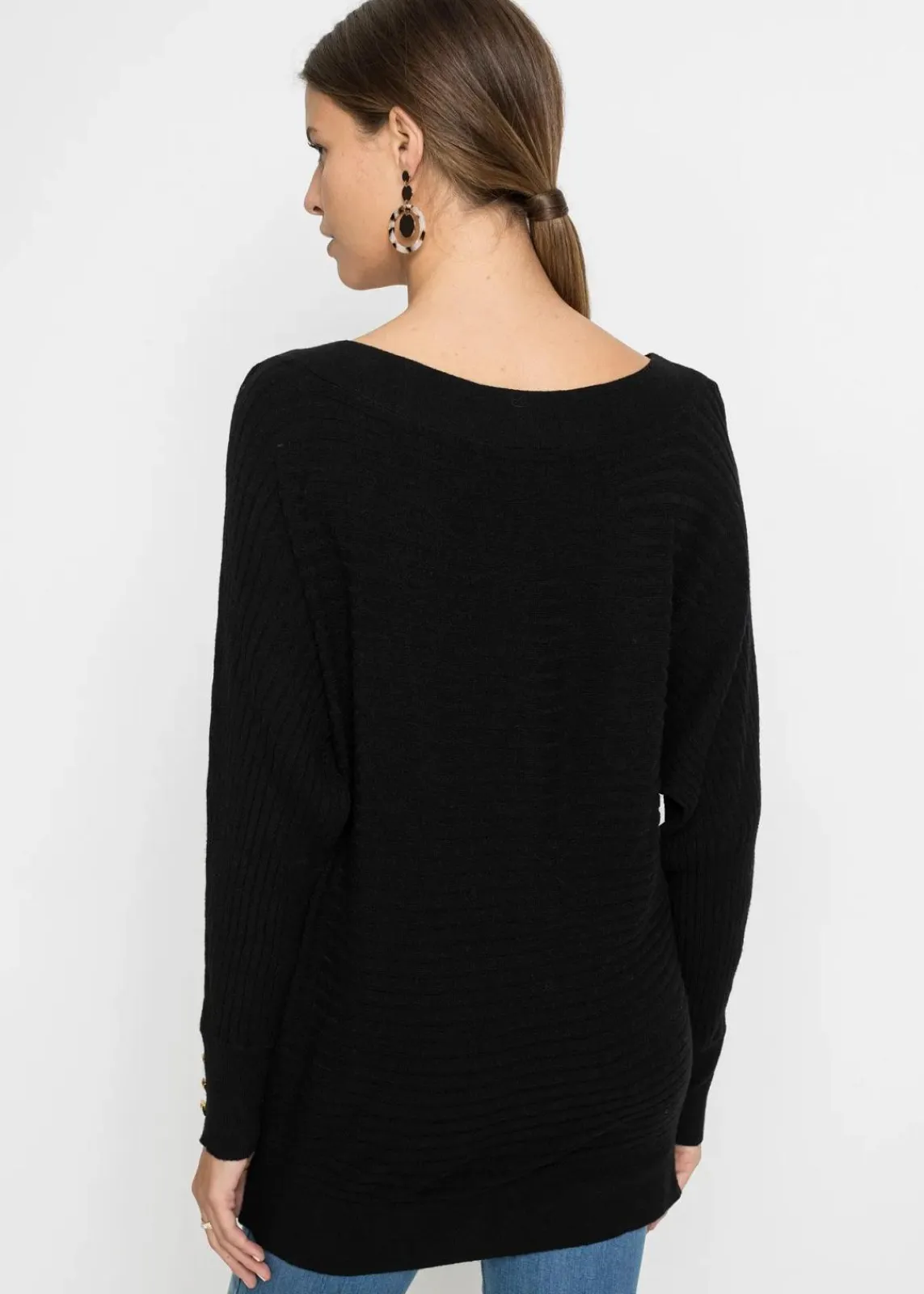 bonprix Bekleidung·Umstandsmode|Bekleidung·Jeans^Feinstrickpullover aus Viskose-Mix schwarz