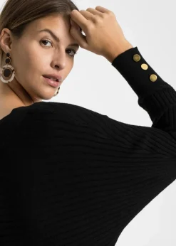 bonprix Bekleidung·Umstandsmode|Bekleidung·Jeans^Feinstrickpullover aus Viskose-Mix schwarz