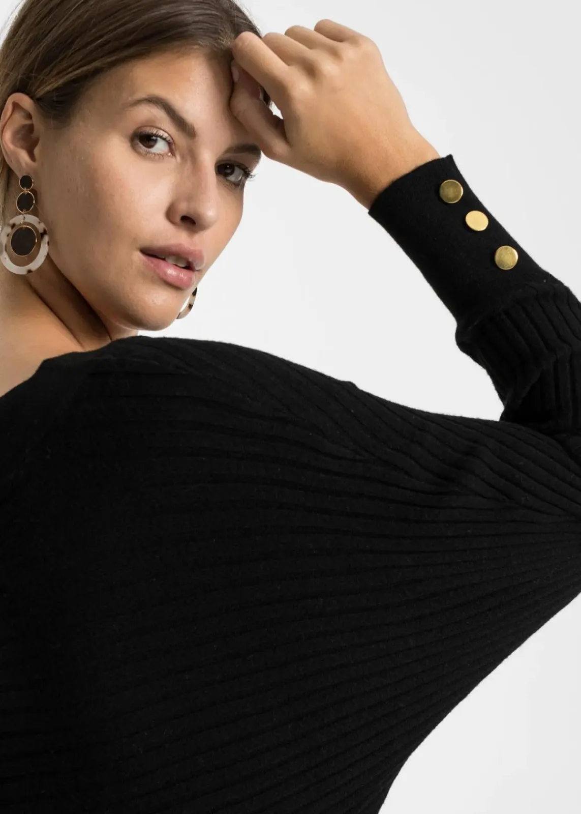 bonprix Bekleidung·Umstandsmode|Bekleidung·Jeans^Feinstrickpullover aus Viskose-Mix schwarz