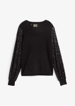 bonprix Bekleidung·Umstandsmode|Bekleidung·Jeans^Feinstrickpullover aus weichem Viskose-Mix schwarz