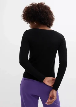 bonprix Bekleidung·Umstandsmode|Bekleidung·Jeans^Feinstrickpullover aus weichem Viskose-Mix schwarz