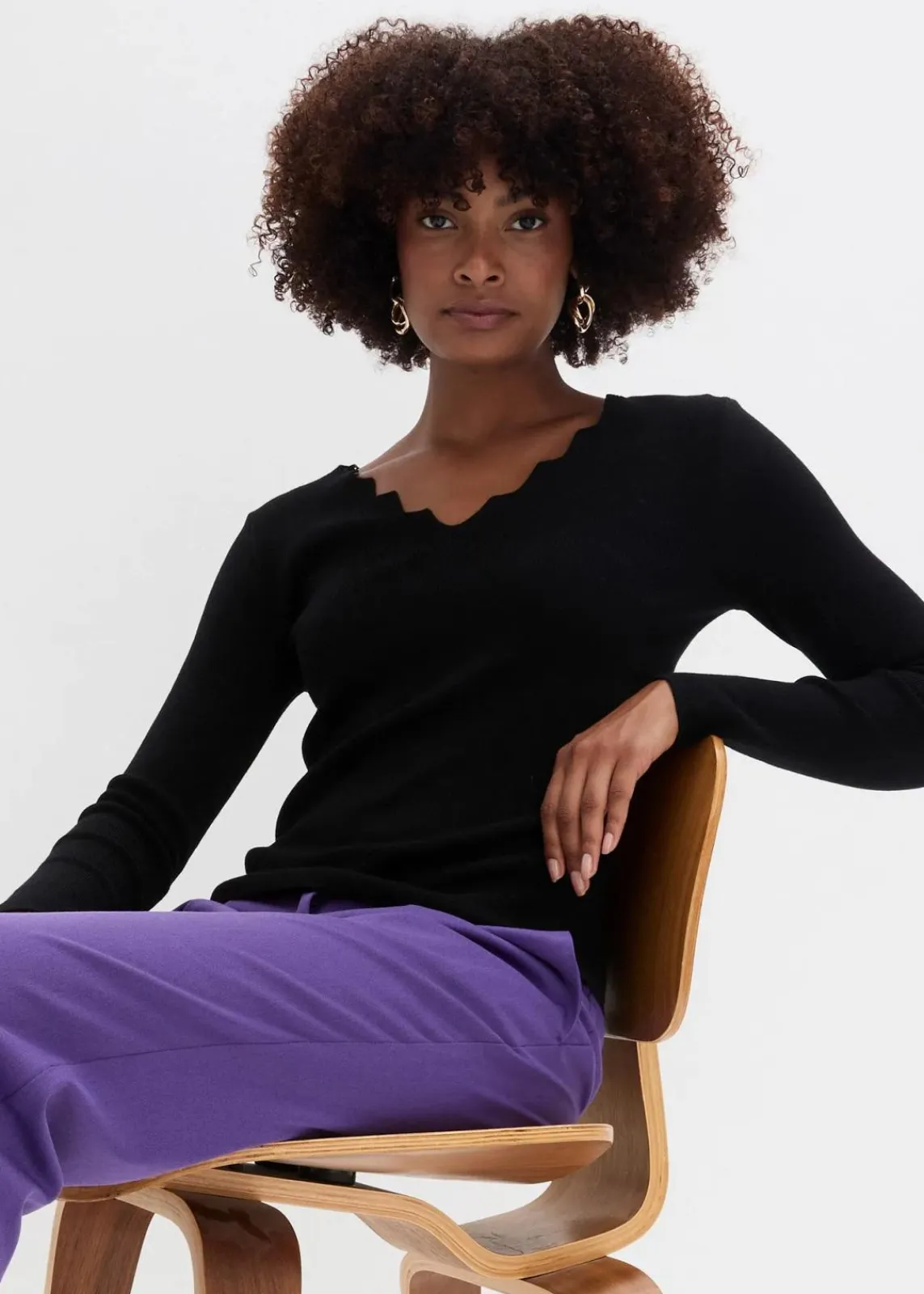 bonprix Bekleidung·Umstandsmode|Bekleidung·Jeans^Feinstrickpullover aus weichem Viskose-Mix schwarz