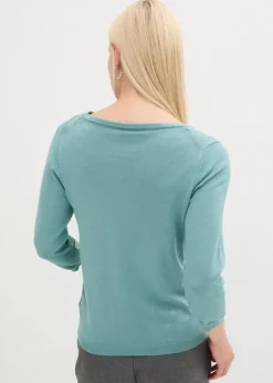 bonprix Bekleidung·Umstandsmode|Bekleidung·Jeans^Feinstrickpullover in Viskose-Mix mineralblau
