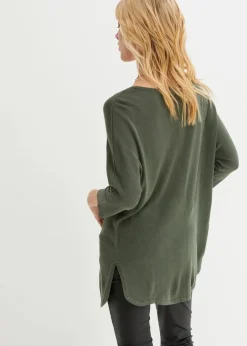 bonprix Strickmode|Pullover & Strickjacken^Feinstrickpullover mit 3/4 Arm eukalyptusgrün